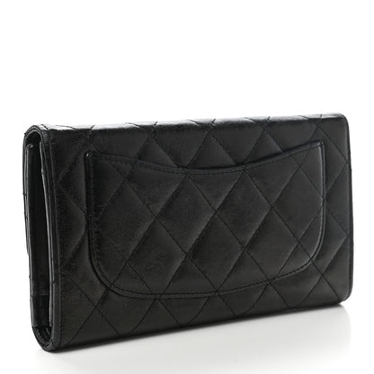 Chanel Glazed Calfskin Quilted Reissue Long Flap Wallet Black 3 of 10