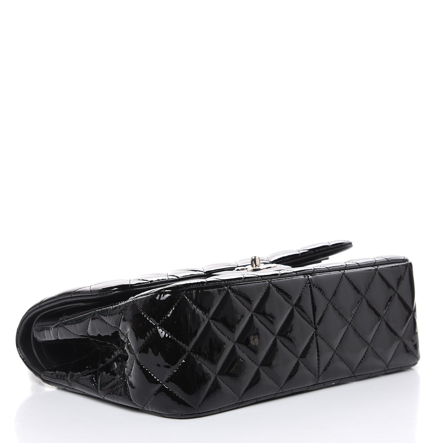 Chanel Patent Quilted Jumbo Double Flap Black 4 of 17