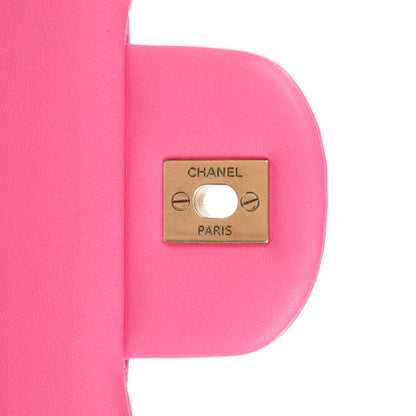 Chanel Lambskin Chevron Jumbo Double Flap Dark Pink 8 of 9