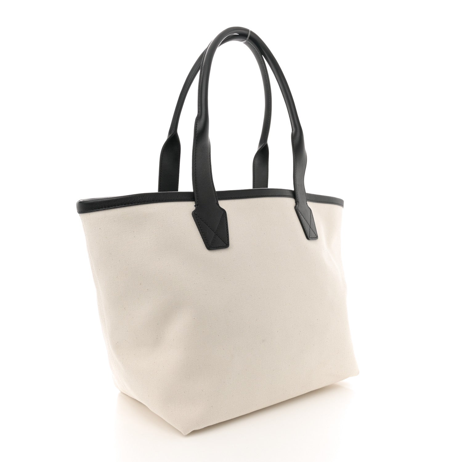 Balenciaga Cotton Canvas Calfskin BB Logo Jumbo Small Tote Bag Black White 3 of 9