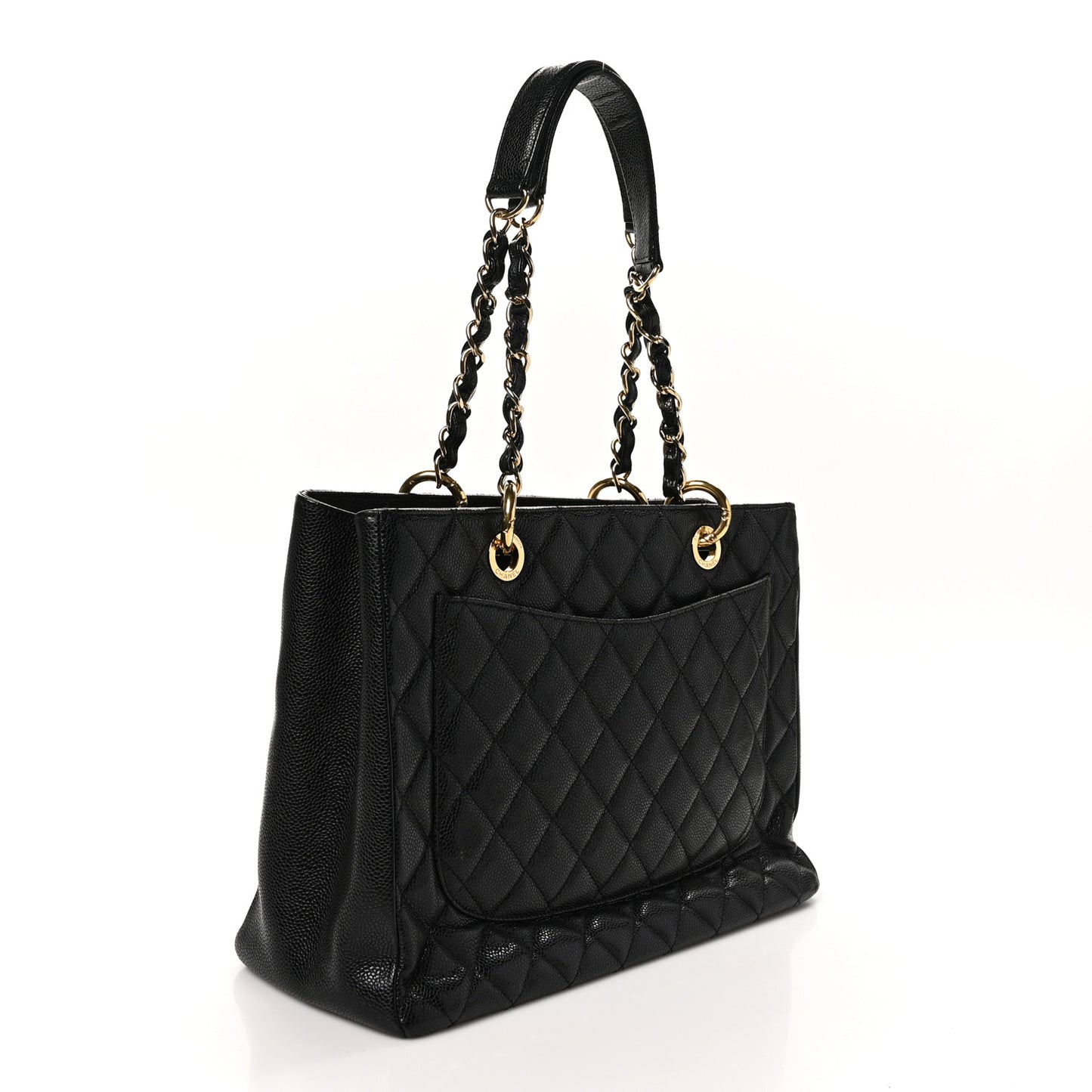 Caviar Quilted Grand Shopping Tote GST Black
