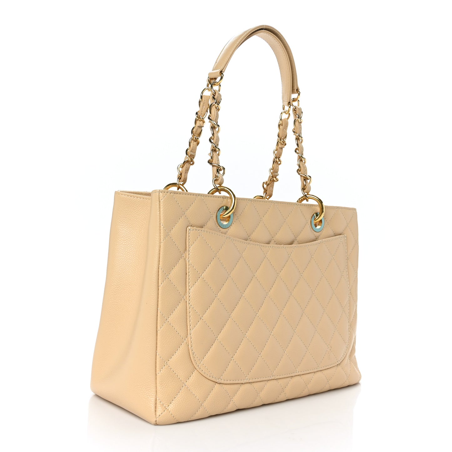 Caviar Quilted Grand Shopping Tote GST Beige
