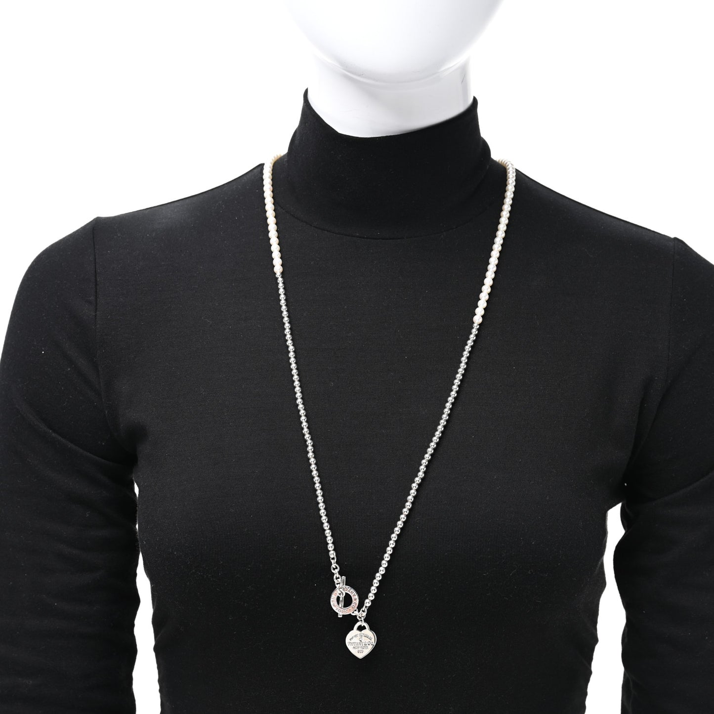 Sterling Silver Diamond Cultured Pearl Return to Tiffany Wrap Necklace