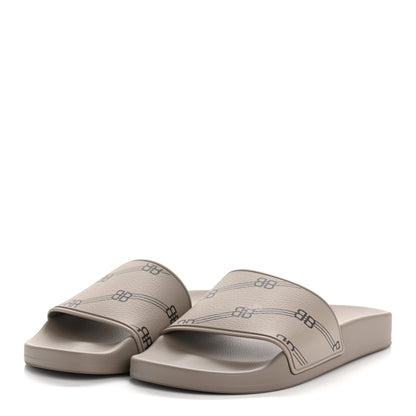Balenciaga Rubber Allover Logo Pool Slide Sandals 36 Dark Mink 4 of 8