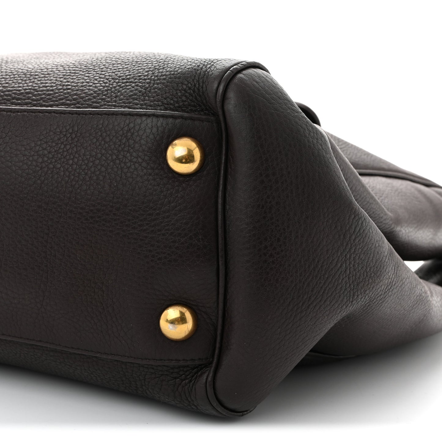Pebbled Calfskin Medium 1973 Tote Dark Brown