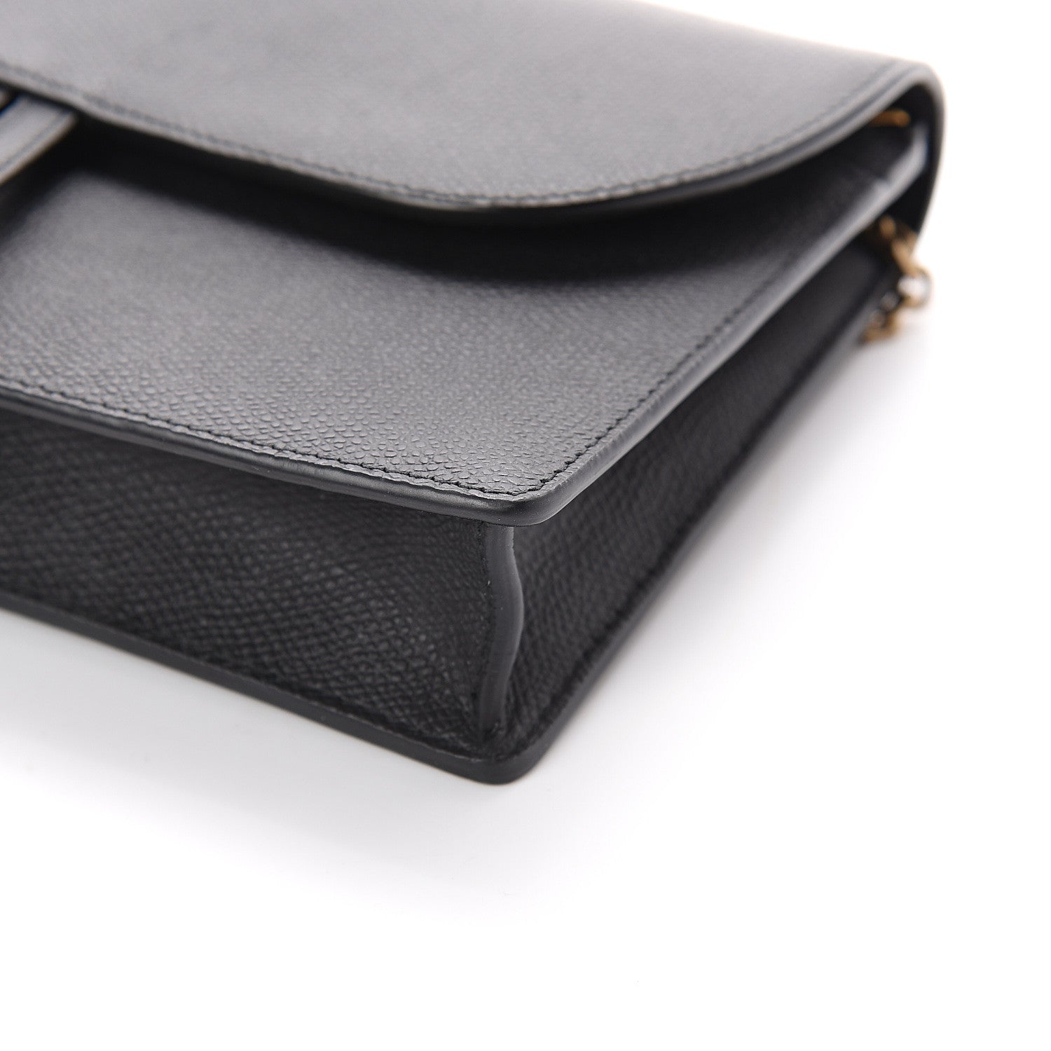 Christian Dior Grained Calfskin Saddle Chain Pouch Black 7 of 7