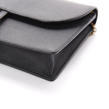 Christian Dior Grained Calfskin Saddle Chain Pouch Black 7 of 7