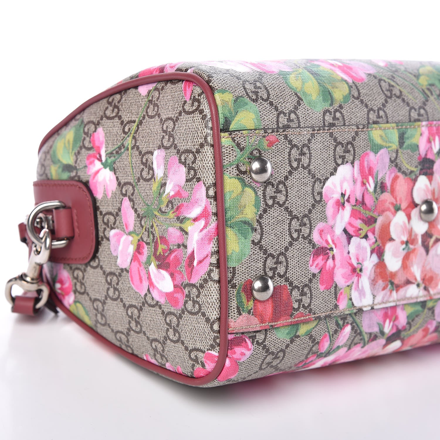 Gucci GG Supreme Monogram Blooms Small Boston Beige Multicolor Dry Rose 5 of 16