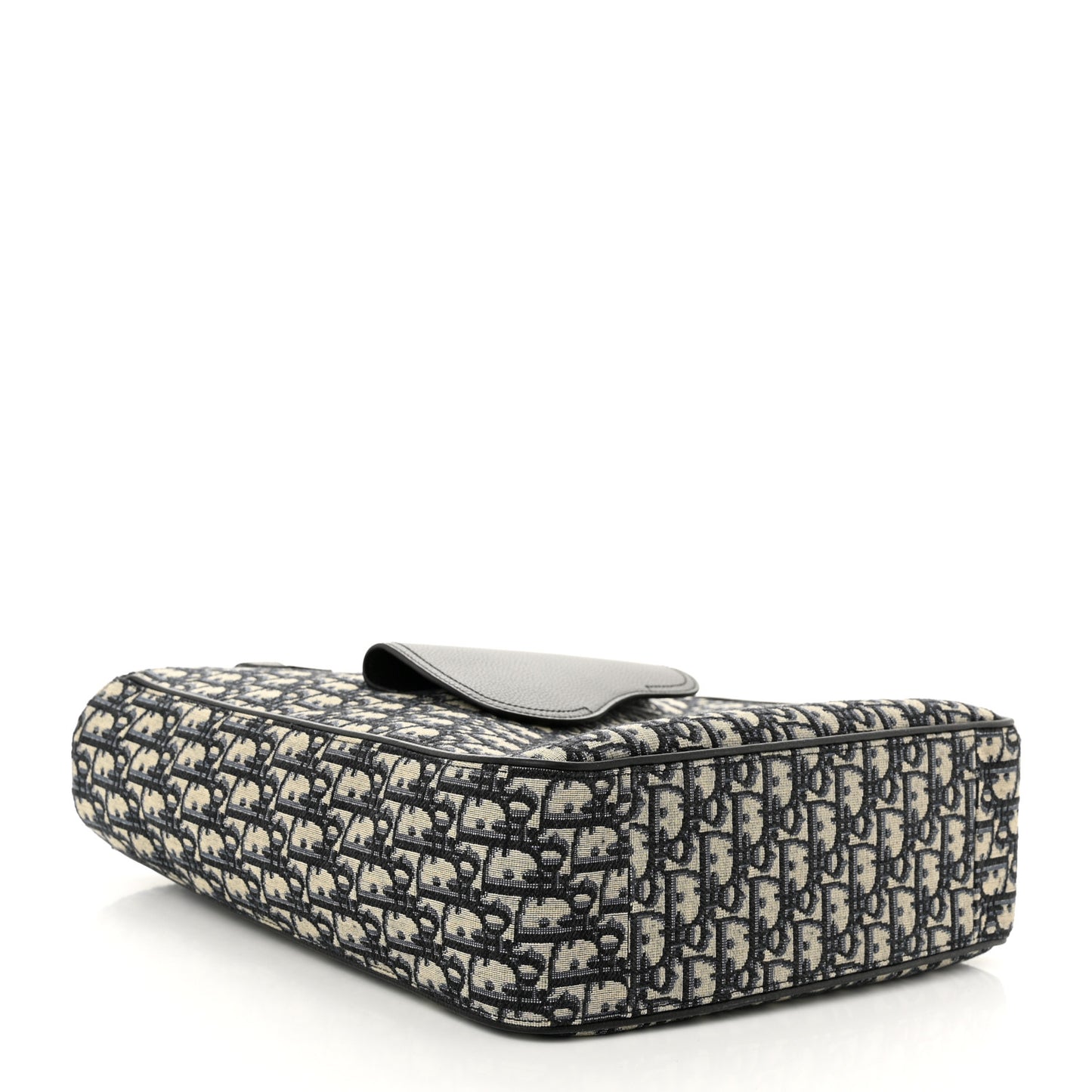 Oblique Saddle Tote Beige Black