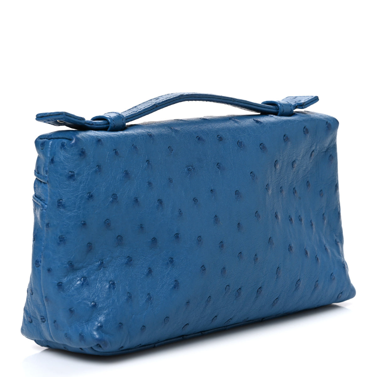 Loro Piana Ostrich L19 Extra Pocket Pouch Blue 3 of 9