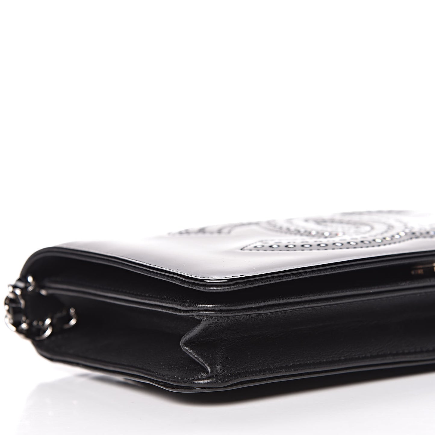 Patent Strass Wallet On Chain WOC Black