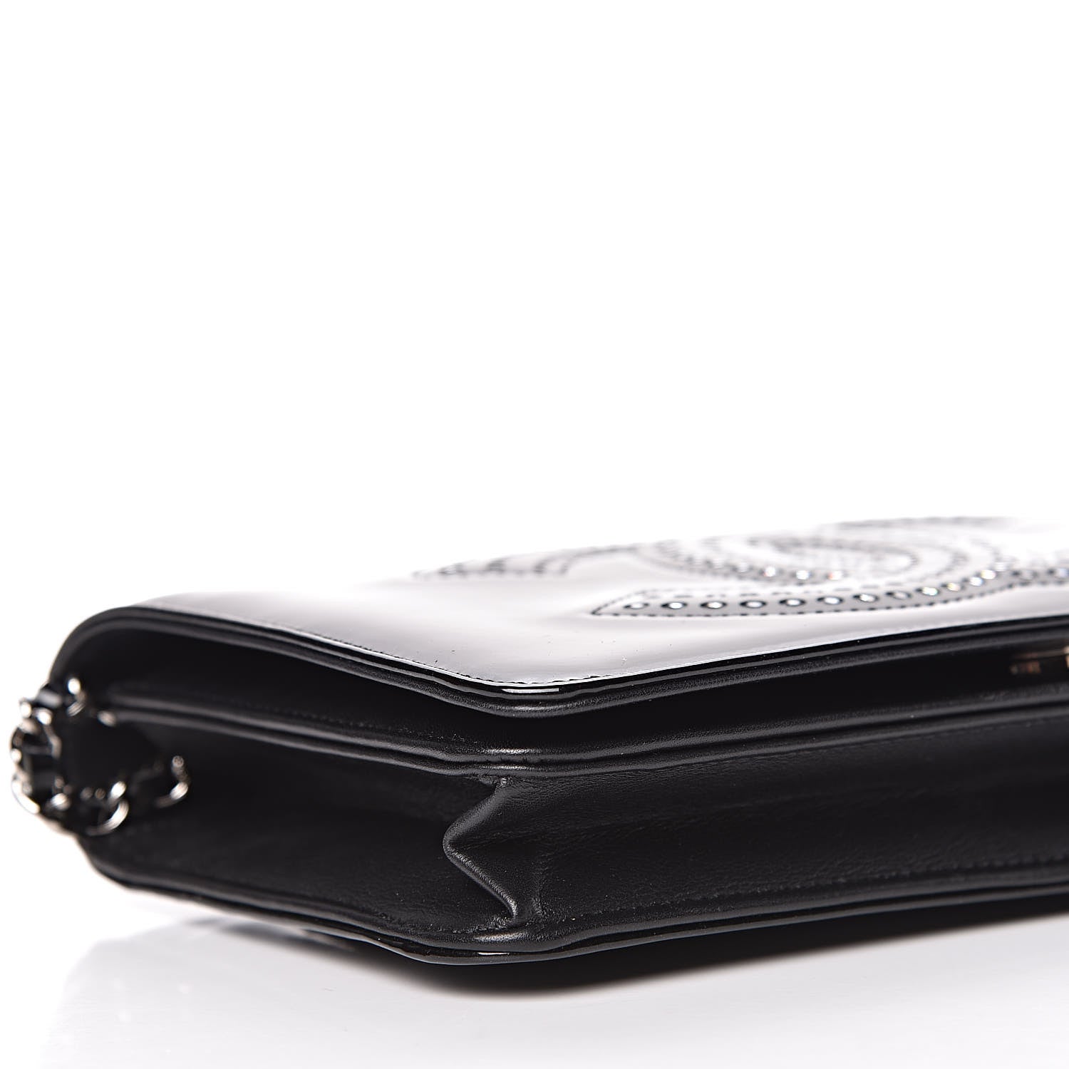 Chanel Patent Strass Wallet On Chain WOC Black 9 of 15