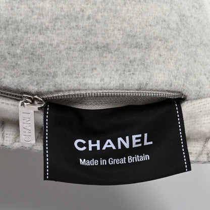 Chanel Merino Wool Cashmere CC Pillow Grey Off White 5 of 6