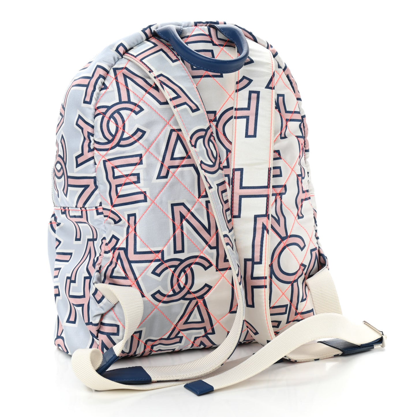 Nylon Stitched Printed Logo Backpack Multicolor
