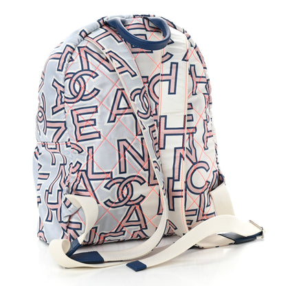 Chanel Nylon Stitched Printed Logo Backpack Multicolor 3 of 12