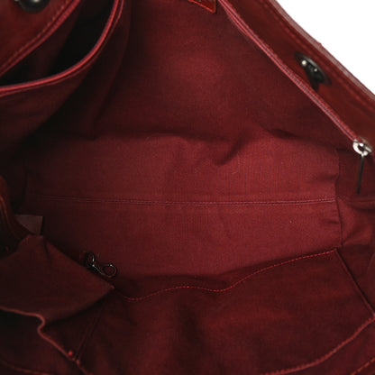 Chanel Aged Calfskin Small Shopping In Moscow Tote Burgundy 4 of 8