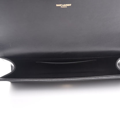 Saint Laurent Calfskin Patterned Cassandre Tassel Clutch Black 5 of 6