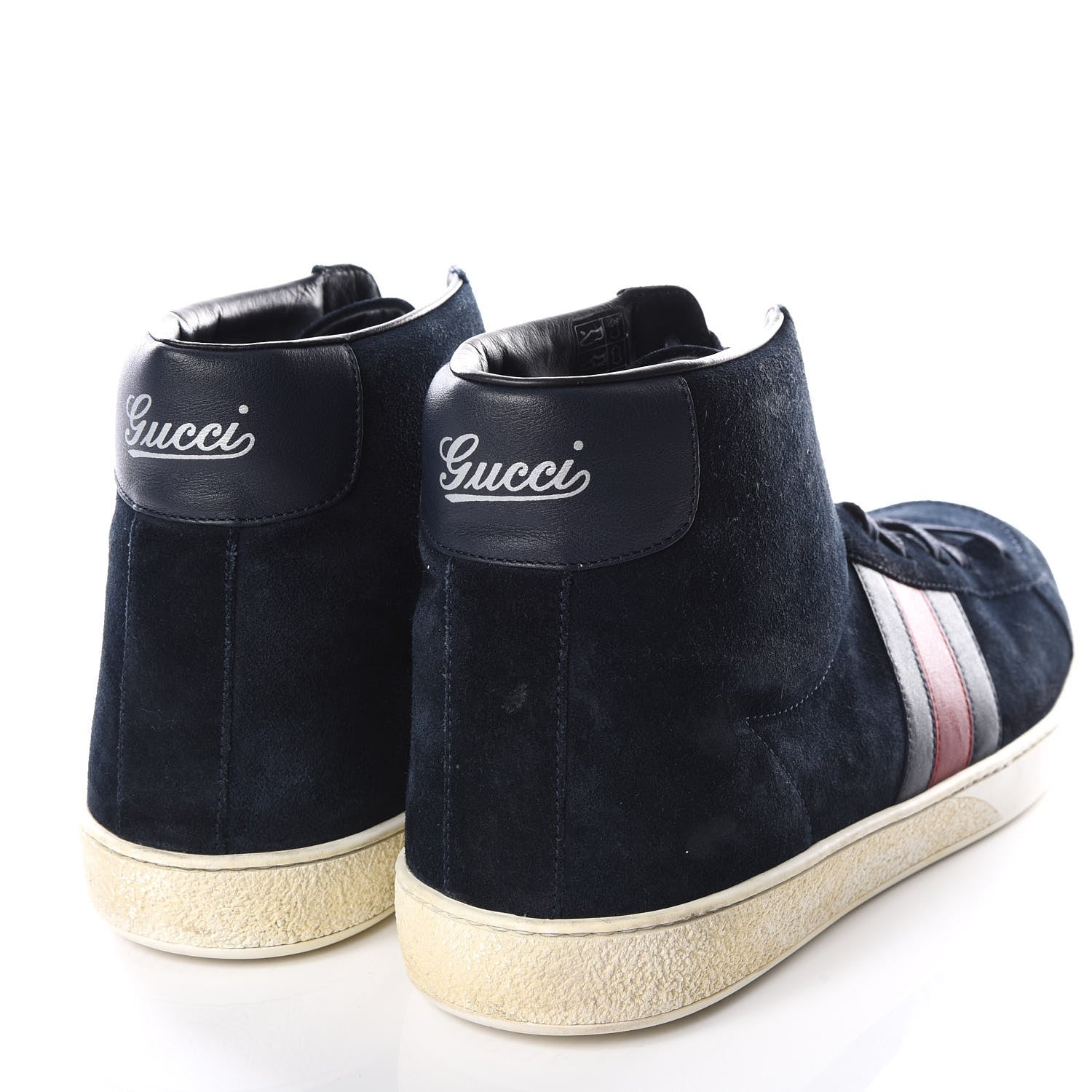 Gucci Suede Web High Top Sneakers 11 Blue 4 of 9