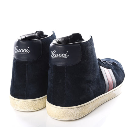 Gucci Suede Web High Top Sneakers 11 Blue 4 of 9