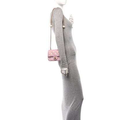 Chanel Pearly Lambskin Pearl Quilted Mini Flap Pink 2 of 12