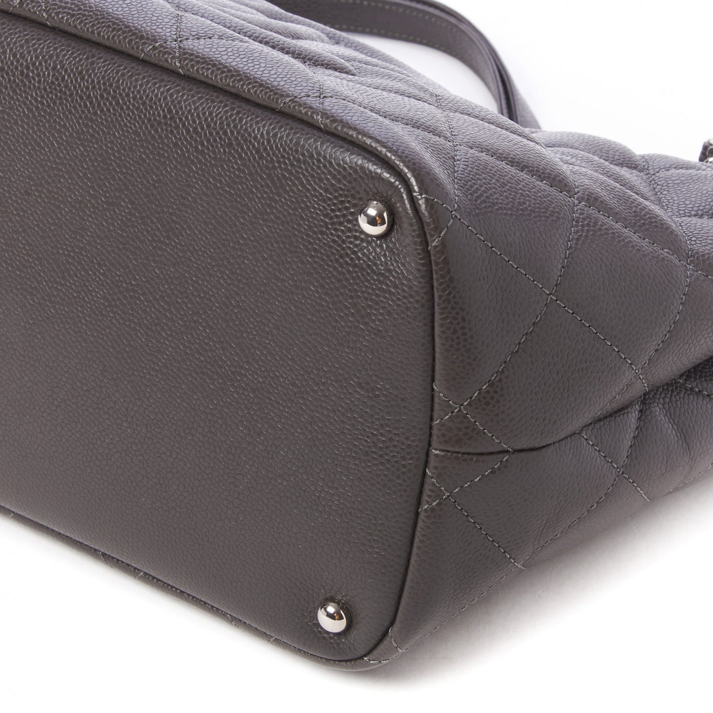 Caviar Quilted Timeless CC Soft Tote Dark Grey