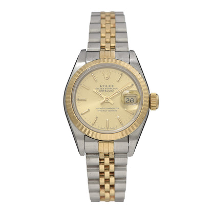 Rolex Stainless Steel 18K Yellow Gold 26mm Oyster Perpetual Datejust Watch Champagne 69173 1 of 7