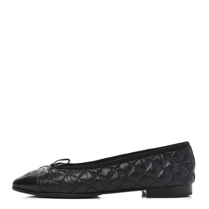 Chanel Nylon Quilted Cap Toe Ballerina Flats 41 Black 1 of 21