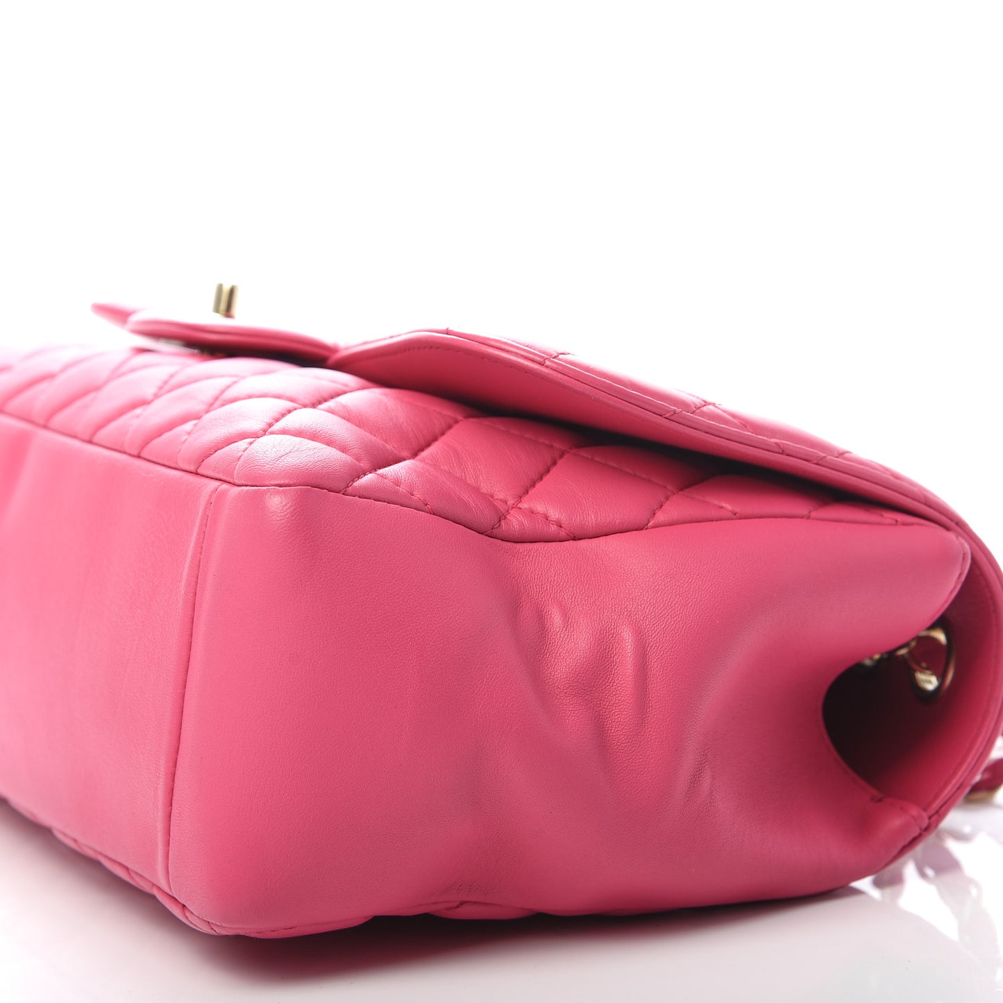Lambskin Quilted Jumbo Mademoiselle Chic Flap Fuchsia