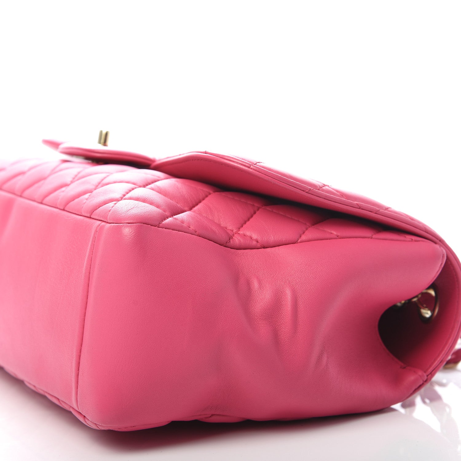 Chanel Lambskin Quilted Jumbo Mademoiselle Chic Flap Fuchsia 10 of 15