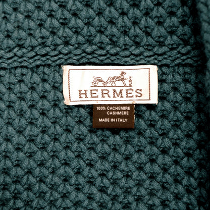 Hermes Woven Cashmere Infinity Scarf Petrol 4 of 4