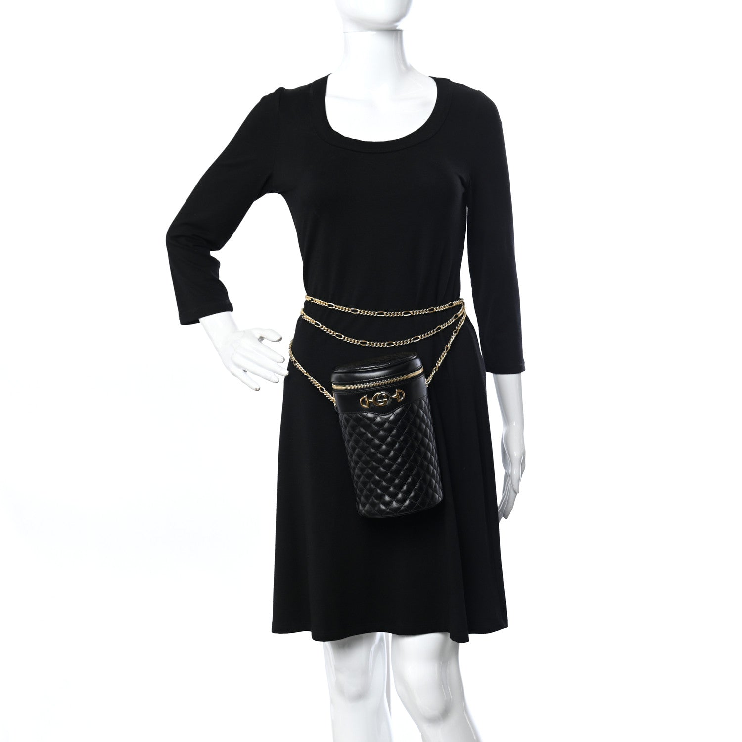Gucci Calfskin Trapuntata Zumi Belt Bag Black 2 of 10