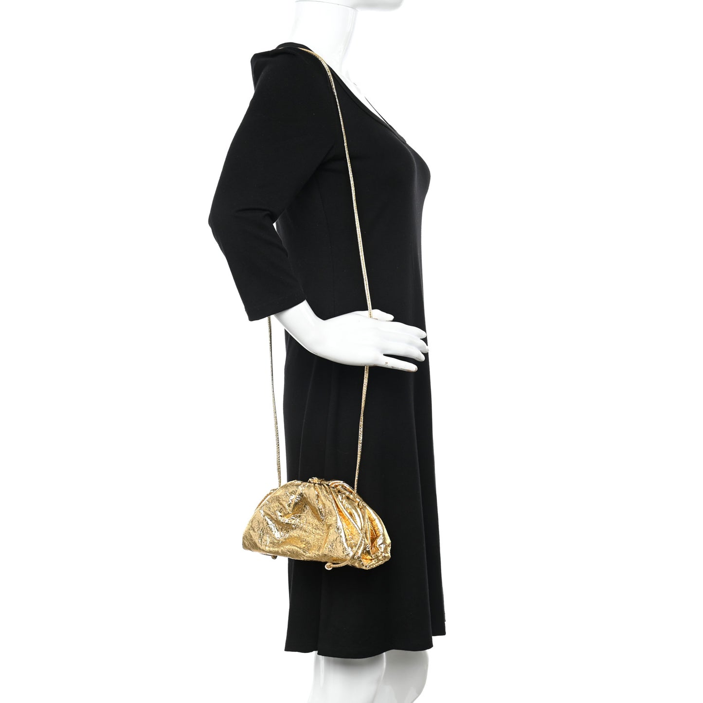 Metallic Crushed Calfskin The Mini Pouch Gold