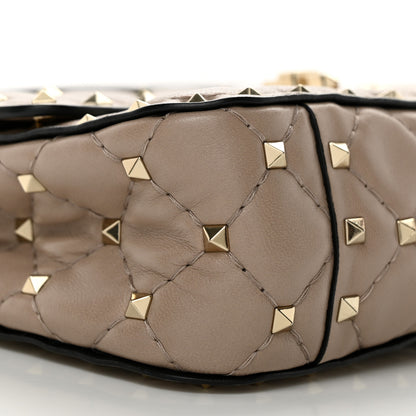 Valentino Garavani Lambskin Small Rockstud Spike Shoulder Bag Poudre 9 of 10