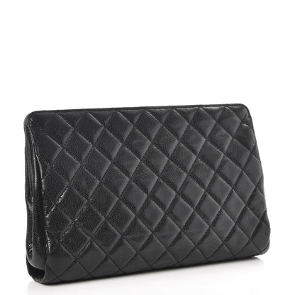 Chanel Caviar Quilted CC Large Clutch Black 3 of 8