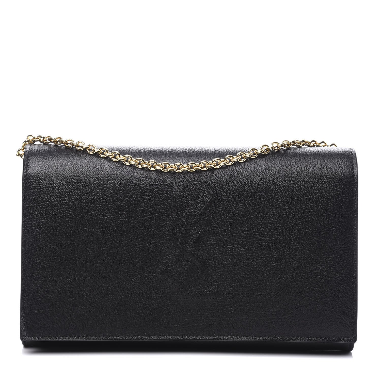 Saint Laurent Calfskin Monogram Belle de Jour Chain Clutch Black 1 of 10