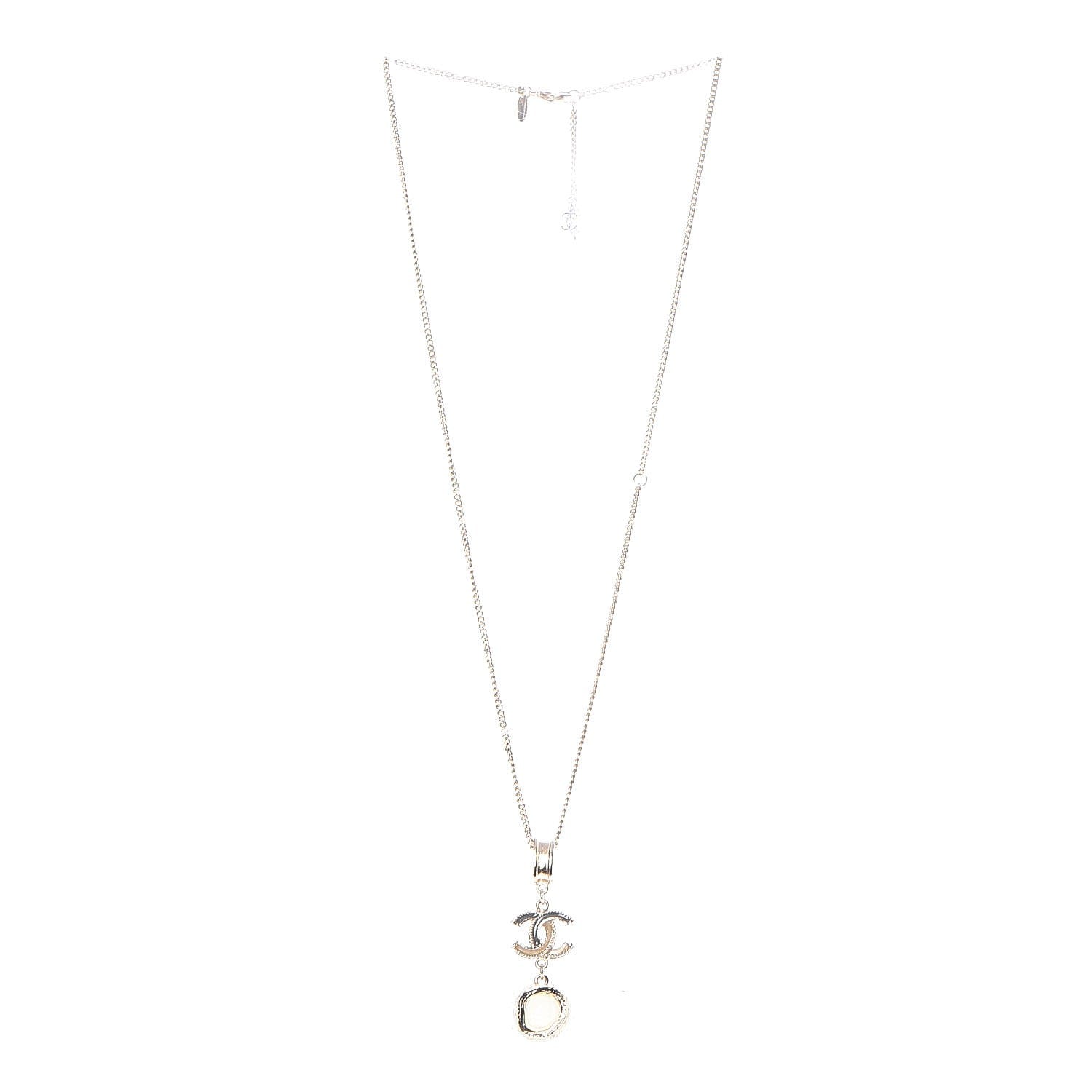 Chanel Enamel Gripoix Crystal CC Necklace Gold 3 of 6