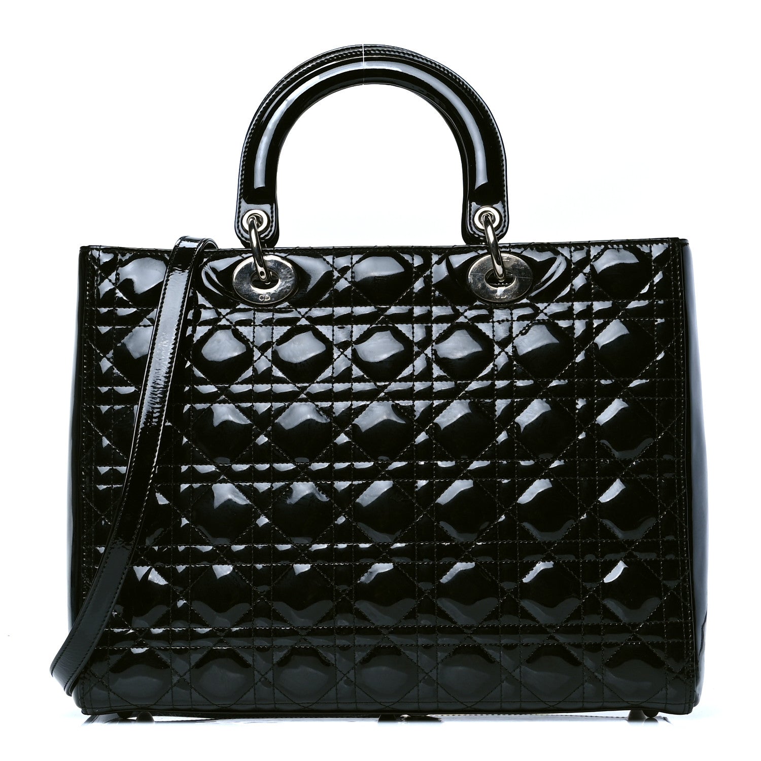 Christian Dior Patent Cannage Large Lady Dior Black 1 of 5