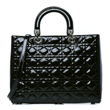 Christian Dior Patent Cannage Large Lady Dior Black 1 of 5