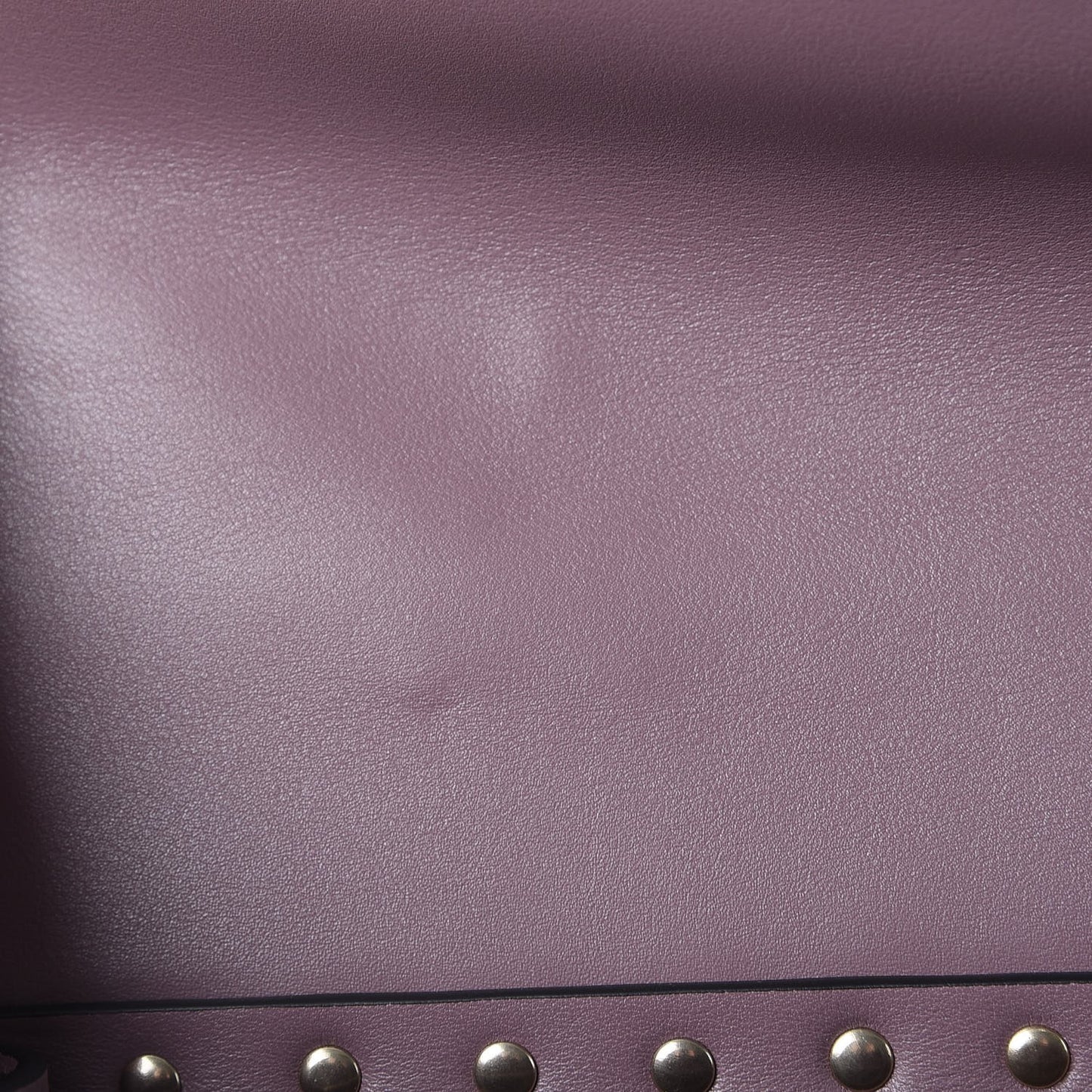 Calfskin Rockstud Single Handle Flap Bag Dark Mauve