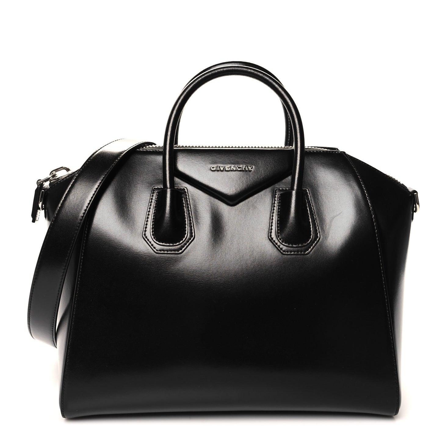 Shiny Lord Calfskin Medium Antigona Black
