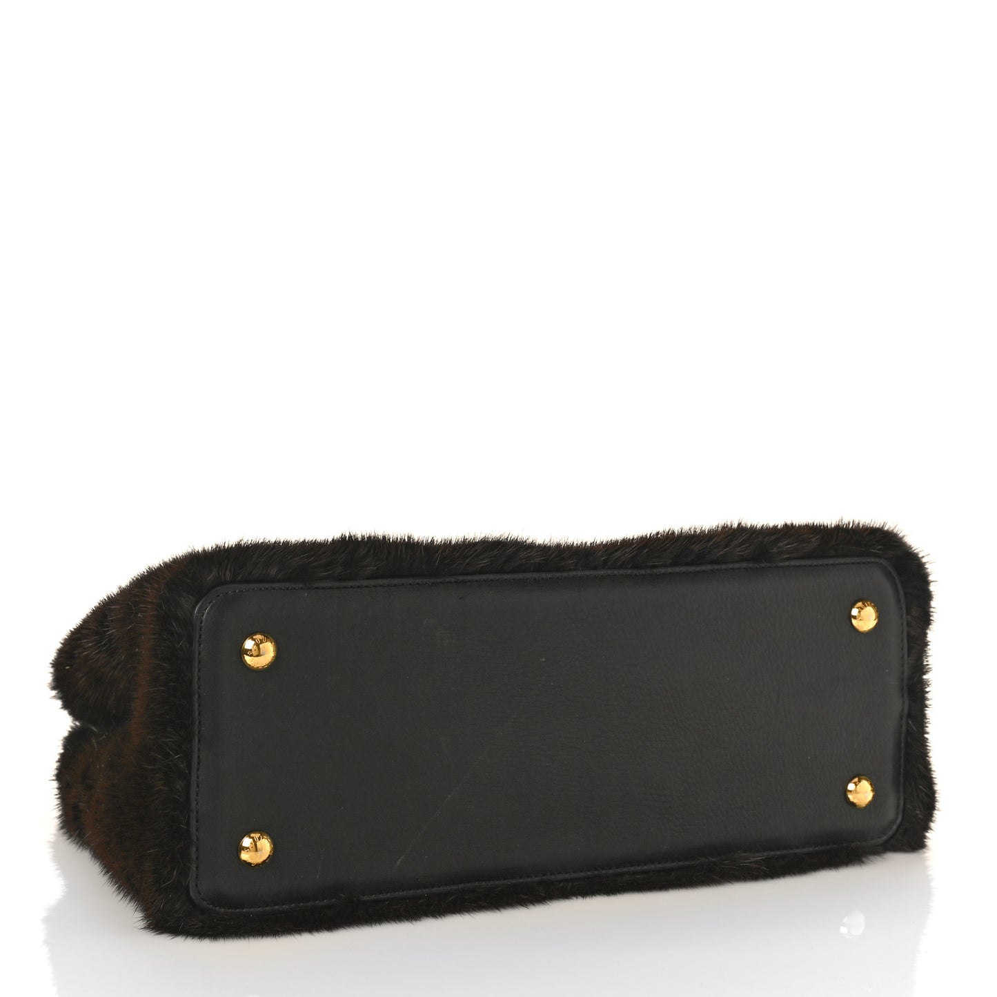 Mink Fur Capucines MM Dark Brown