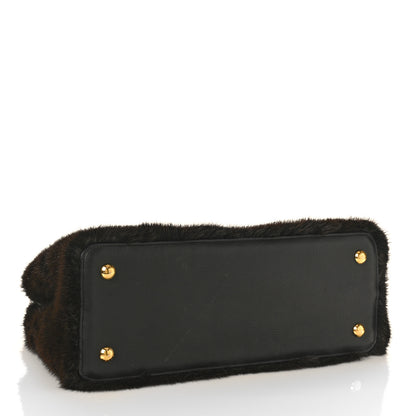 Louis Vuitton Mink Fur Capucines MM Dark Brown 4 of 9