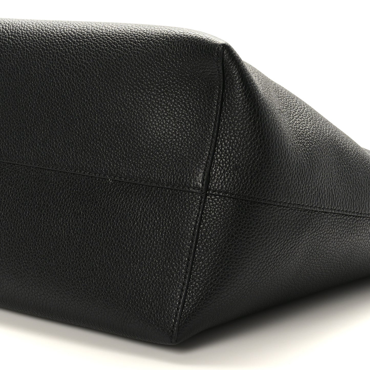 Grained Calfskin Skull Open Shopper Tote Black