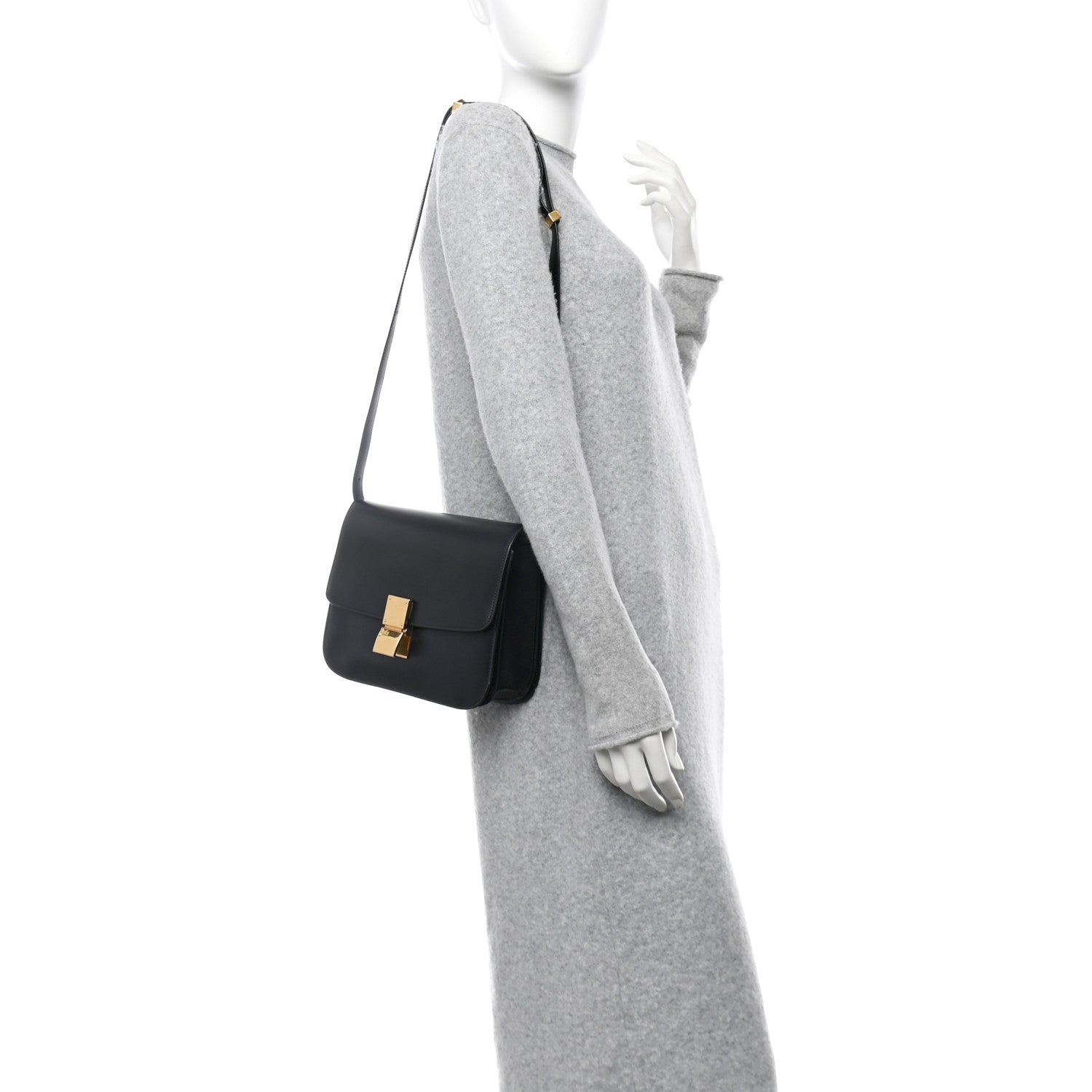 Celine Box Calfskin Medium Classic Box Flap Bag Black 2 of 10