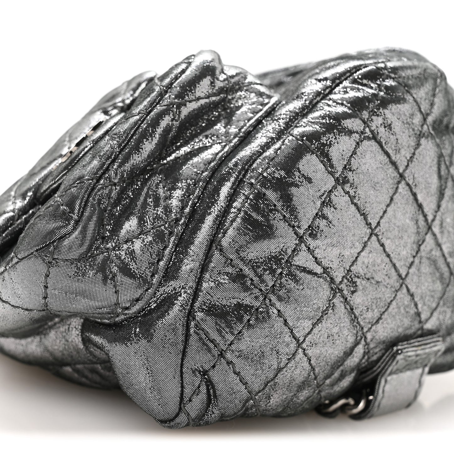 Iridescent Calfskin Mini Backpack Is Back Silver