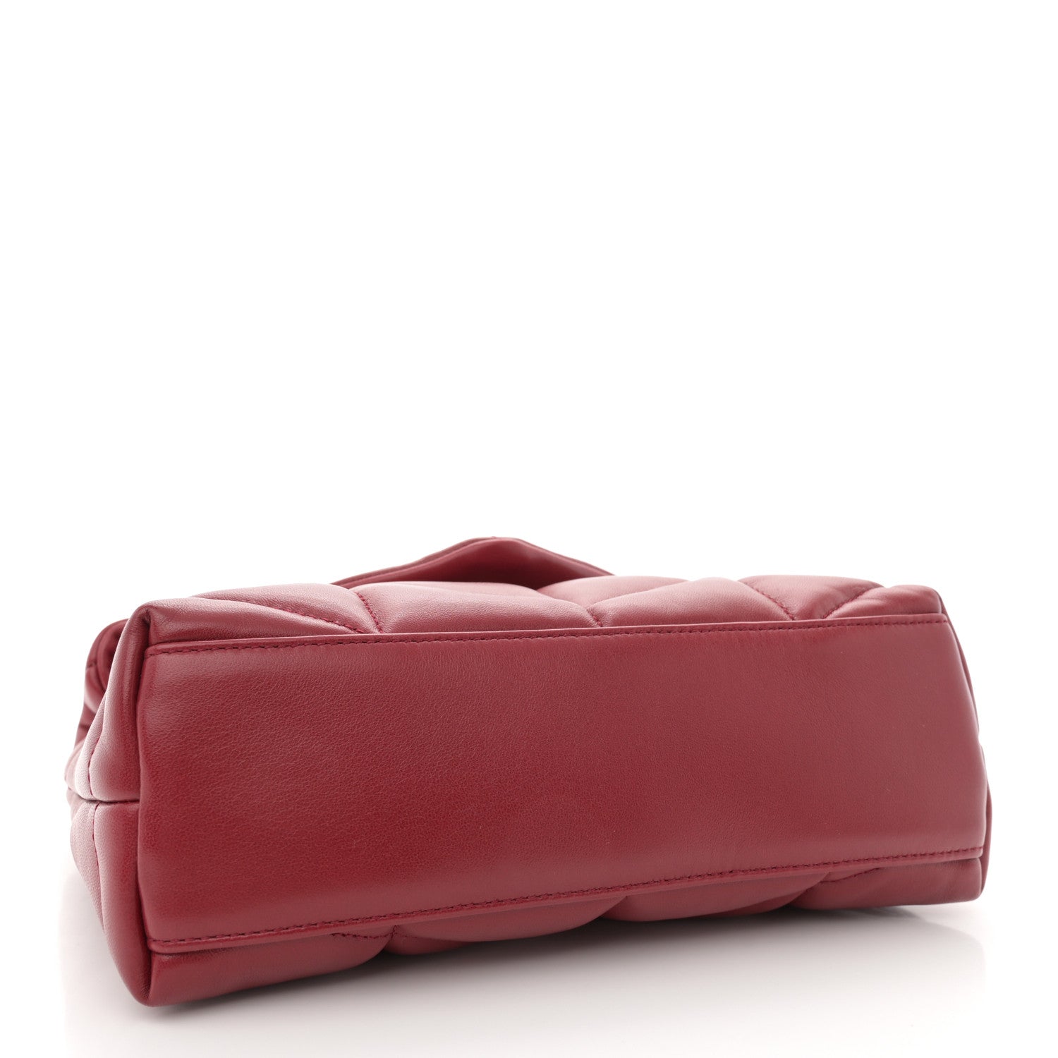 Saint Laurent Lambskin Quilted Toy Loulou Puffer Monogram Chain Satchel Red 4 of 11