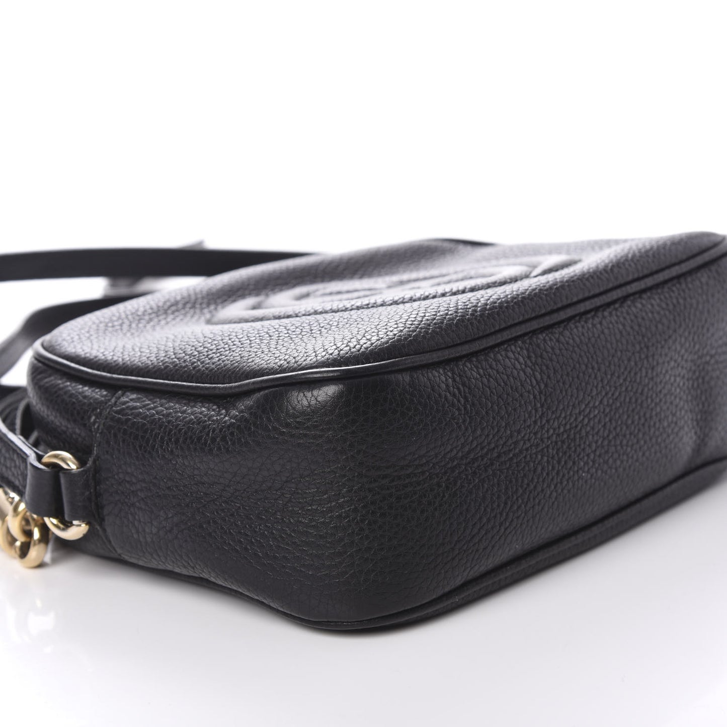Pebbled Calfskin Small Soho Disco Bag Black