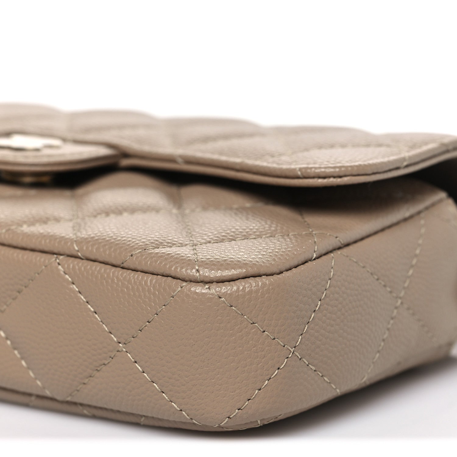 Chanel Caviar Quilted Flap Phone Holder With Chain Beige 11 of 12