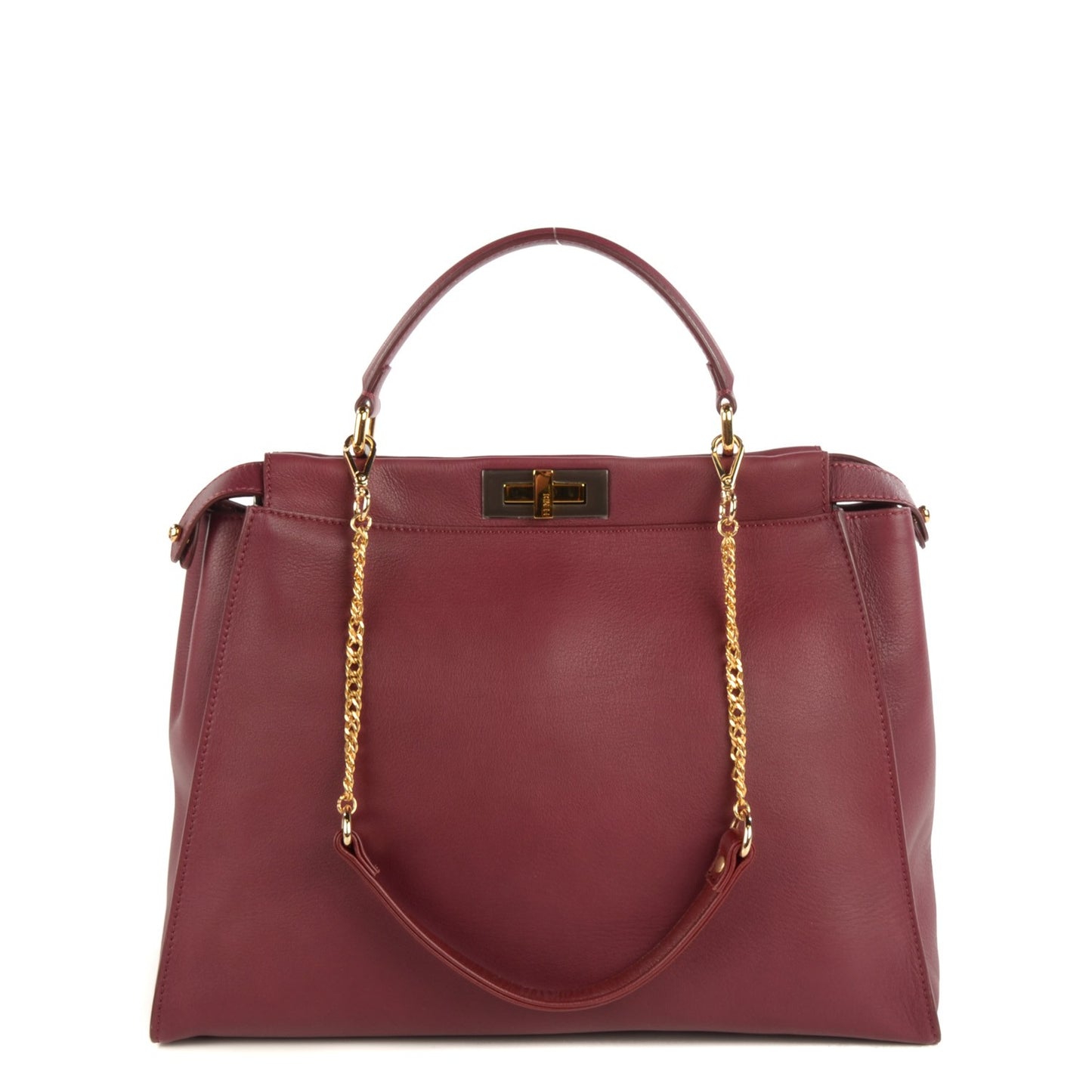 Vitello Dolce Marmol Large Peekaboo Iconic Satchel Bordeaux Graphite