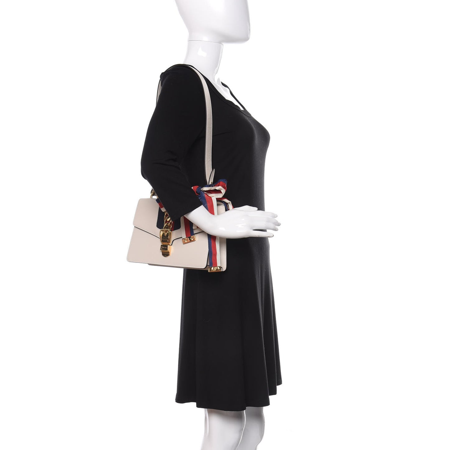 Calfskin Small Sylvie Shoulder Bag Off White